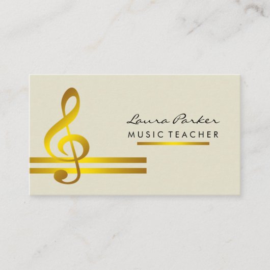 Carte De Visite Professeur de musique de musicien avec les notes (Devant)