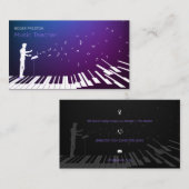 Carte De Visite Professeur de musique de piano (Devant / Derrière)