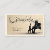 Carte De Visite Professeur de Musique de Piano | Unique (Devant)