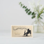 Carte De Visite Professeur de Musique de Piano | Unique (Debout devant)