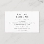 Carte De Visite Professeur de musique de tambour (Dos)