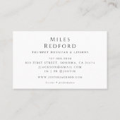 Carte De Visite Professeur de musique de trompette (Dos)