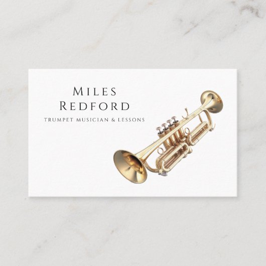 Carte De Visite Professeur de musique de trompette (Devant)