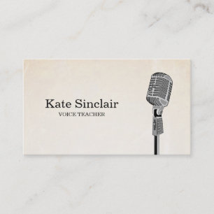 Carte De Visite Professeur de Musique de Voix de Chanteur Élégant