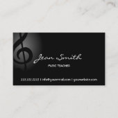 Carte De Visite Professeur de musique Elegant Clé foncé (Devant)