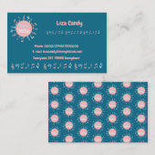 Carte De Visite Professeur de musique élégante notes bleu arrière  (Devant / Derrière)