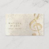 Carte De Visite professeur de musique fausse feuille d'or treize (Devant)