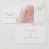 Carte De Visite professeur de musique faux feuille d'or treillis s (Devant / Derrière)