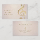 Carte De Visite professeur de musique faux feuille d'or treize sur (Devant / Derrière)