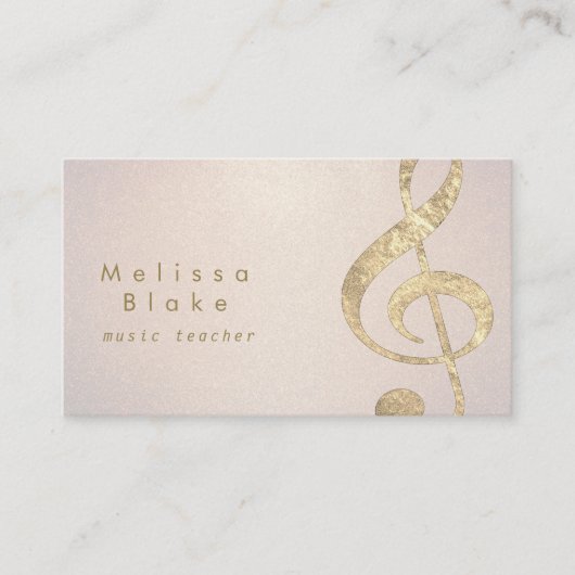 Carte De Visite professeur de musique faux feuille d'or treize sur (Devant)