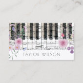 Carte De Visite professeur de musique fleur sauvage (Devant)