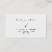 Carte De Visite professeur de musique guitare noire sur marbre ros (Dos)