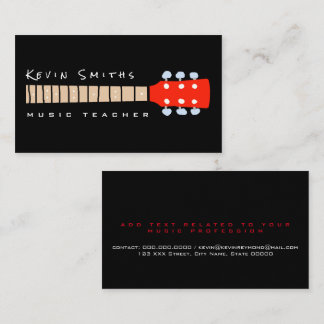 Carte De Visite Professeur de Musique Manche de Guitare Cool