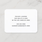 Carte De Visite Professeur de musique Moderne Black Floral Treble  (Dos)