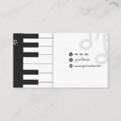 Carte De Visite Professeur de musique noir et blanc (Dos)