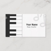 Carte De Visite Professeur de musique noir et blanc (Devant)