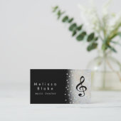 Carte De Visite professeur de musique ombre argent faux parties sc (Debout devant)