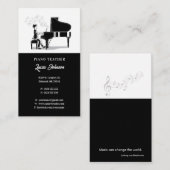 Carte De Visite Professeur de musique | Pianiste (Devant / Derrière)