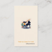 Carte De Visite Professeur de musique | Pianiste (Dos)