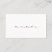 Carte De Visite Professeur de musique | Piano (Dos)