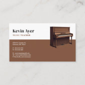 Carte De Visite Professeur de musique | Piano (Devant)