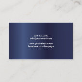 Carte De Visite Professeur de musique piano Royal Blue Musical (Dos)