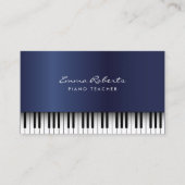 Carte De Visite Professeur de musique piano Royal Blue Musical (Devant)