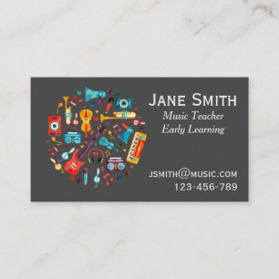 Carte De Visite Professeur de musique professeur d'apprentissage p