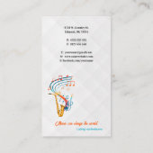 Carte De Visite Professeur de musique | Professionnel (Dos)