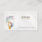Carte De Visite Professeur de musique | Saxophone (Devant)