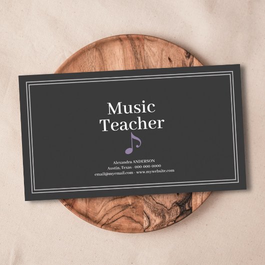 Carte De Visite Professeur de Musique Simple