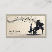 Carte De Visite Professeur de musique | Touches de piano (Devant)