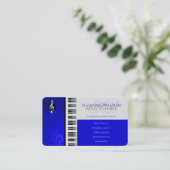 Carte De Visite Professeur de musique | Touches de piano bleu (Debout devant)