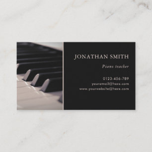 Carte De Visite Professeur de Musique Touches de Piano Professionn
