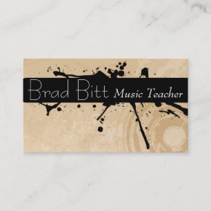 Carte de visite professeur de musique vintage