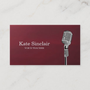 Carte De Visite Professeur de Musique Voix Chanteuse Élégante Musi