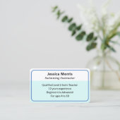 Carte De Visite Professeur de natation Enseignant Coach de natatio (Debout devant)