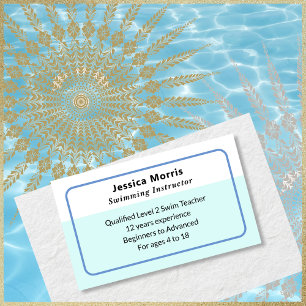 Carte De Visite Professeur de natation Enseignant Coach de natatio