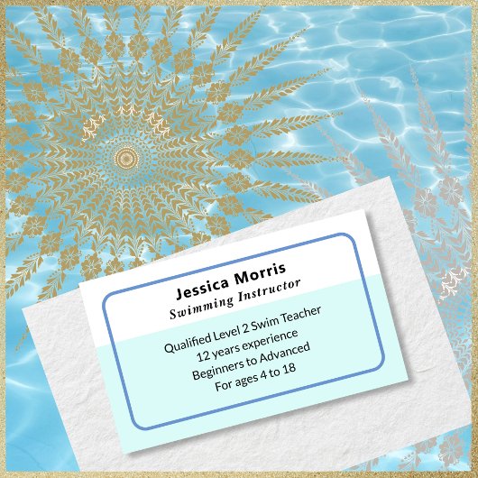 Carte De Visite Professeur de natation Enseignant Coach de natatio