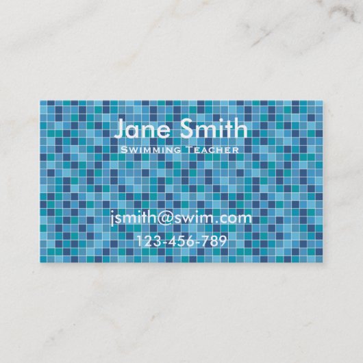 Carte De Visite Professeur de natation, entraîneur de bain, (Devant)