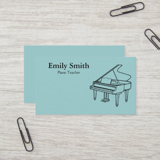 Carte De Visite Professeur de piano (Devant/Arrière en situation)