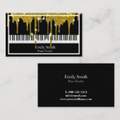 Carte De Visite Professeur de piano (Devant / Derrière)
