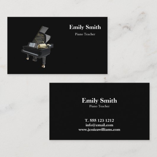 Carte De Visite Professeur de piano (Devant / Derrière)