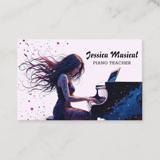 Carte De Visite Professeur de piano (Devant)