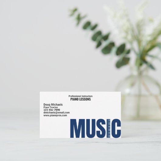 Carte De Visite Professeur de piano (Debout devant)