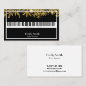 Carte De Visite Professeur de piano (Devant / Derrière)