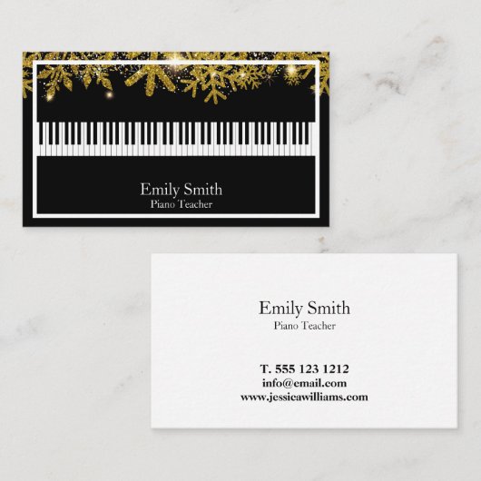 Carte De Visite Professeur de piano (Devant / Derrière)