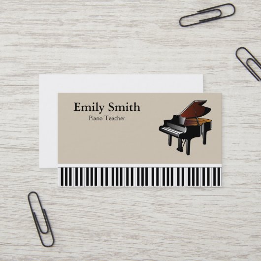 Carte De Visite Professeur de piano (Devant/Arrière en situation)