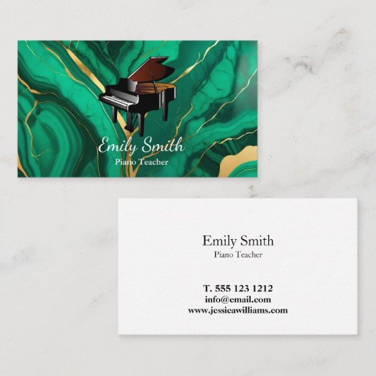 Carte De Visite Professeur de piano (Devant / Derrière)