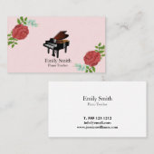 Carte de visite professeur de piano (Devant / Derrière)